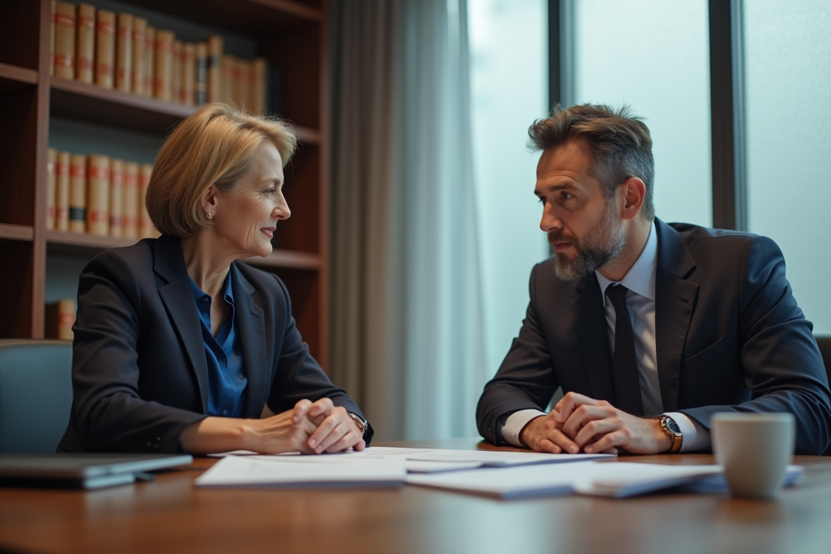 Femme d affaires en réunion avec un avocat dans un bureau professionnel