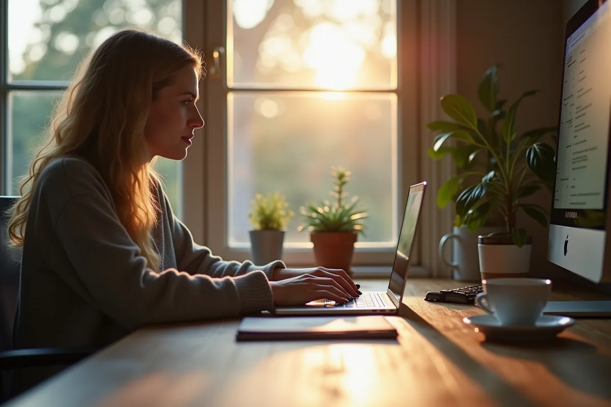 Télétravail et productivité avec des employés concentrés à domicile