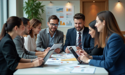 Groupe de jeunes professionnels en réunion de travail